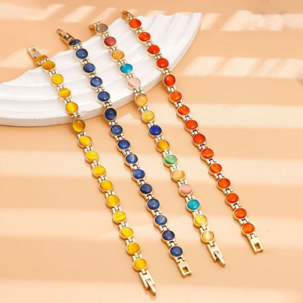 Браслет дорожка с разноцветными кристаллами CJM40442