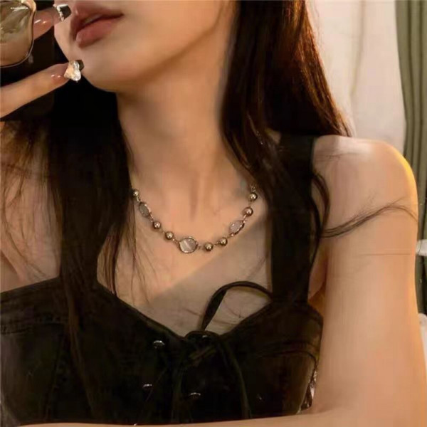 Многослойная цепочка с круглыми вставками из эмали и металла CJH78334