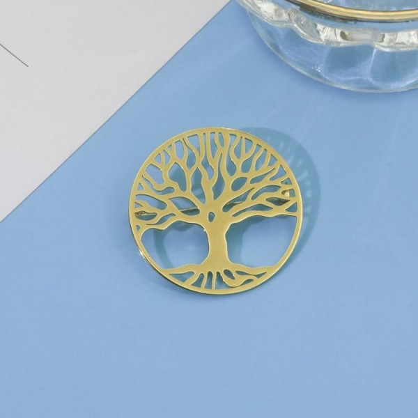 Брошь Медицинская сталь с напылением золотом J11072CJJ