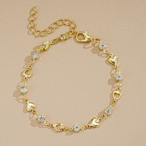 Браслет цепочка с золотистыми цветами CJC97234