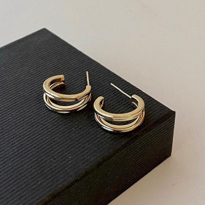 Серьги медь с напылением золотом J10669CJJ