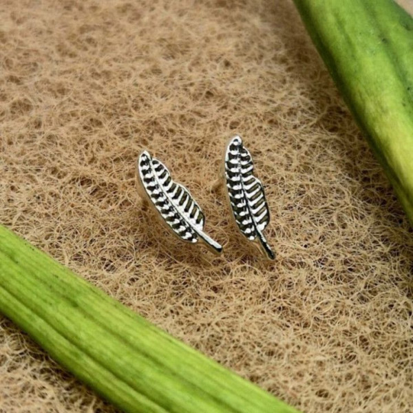 Золотистые серьги-пусеты Веточки с серебряным гвоздиком 1J10592CJJ