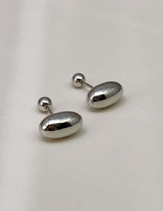 Минималистичные серьги-пусеты «Овал» серебро L80548
