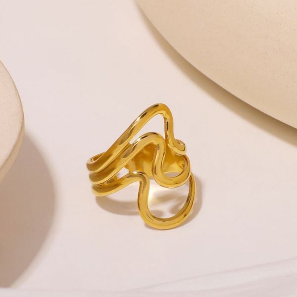 Фантазийное разомкнутое кольцо с абстрактными изгибами CJM30192