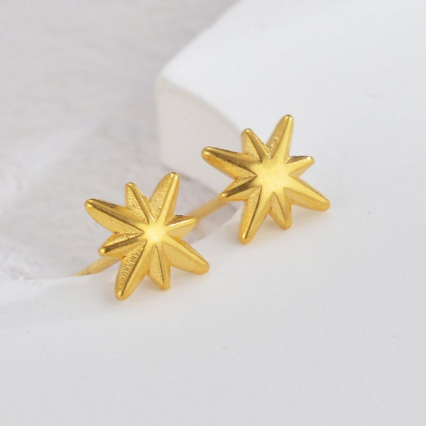 Серьги-пусеты Черепашки золотистые фактурные CJL35150