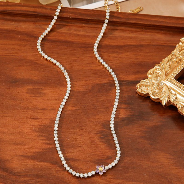 Золотистое колье из кристаллов CJN91602