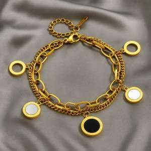 Браслет из титановой стали напыление золотом 1J12023CJJ