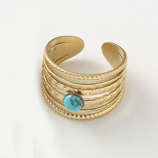 Широкое фактурное кольцо с розовой вставкой CJL47041