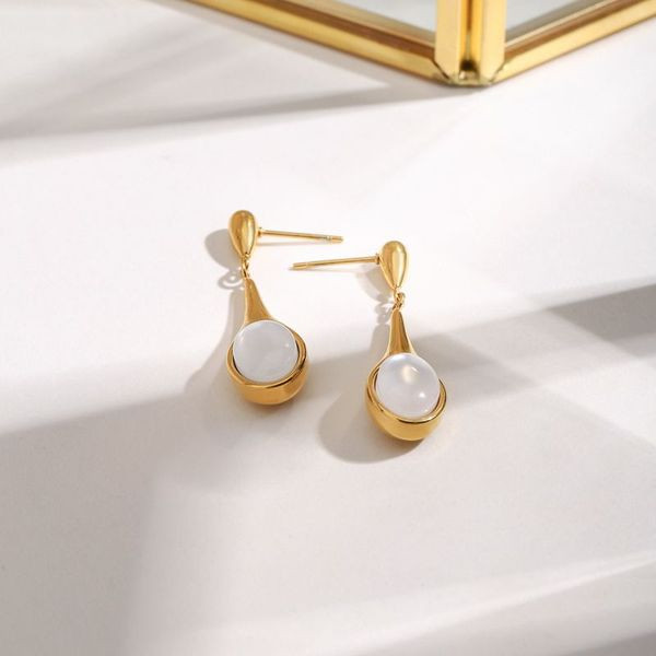 Серьги-пусеты Капли двухцветные с эмалью CJL40400