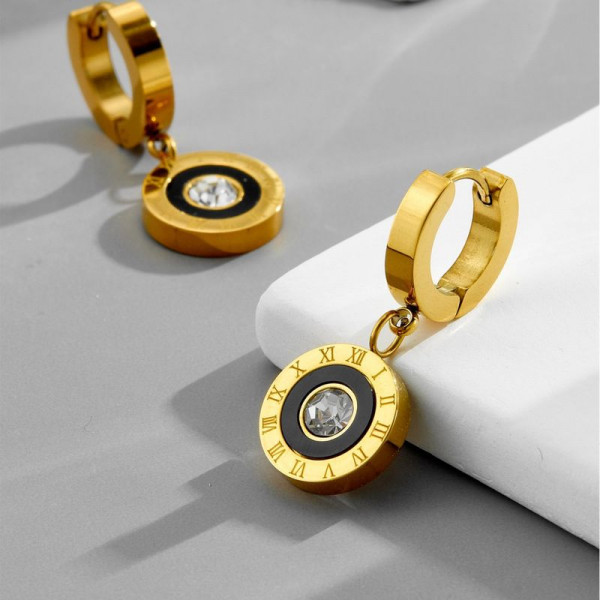 Серьги-кольца с медальонами в стиле римской классики 1J12476CJJ