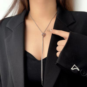 Колье-галстук с длинной подвеской и геометрическим акцентом CJH94661