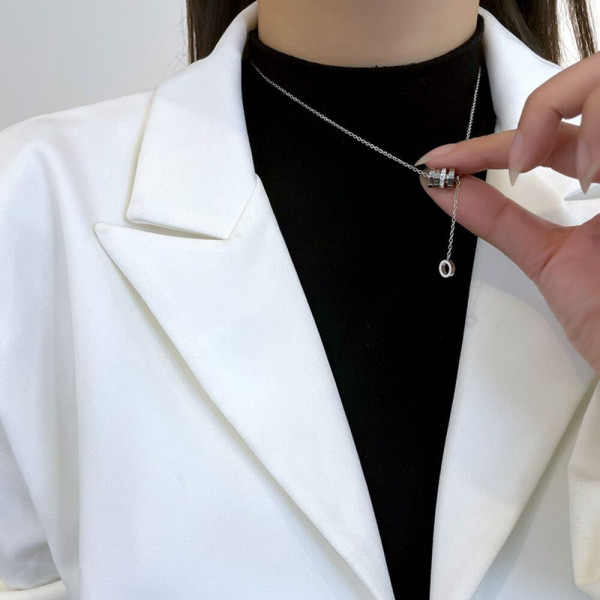 Утонченная цепочка-галстук с кольцом и подвеской CJH56248