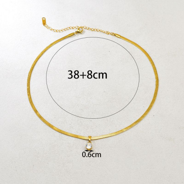Цепочка с подвеской в виде одиночного кристалла в позолоте CJR56275