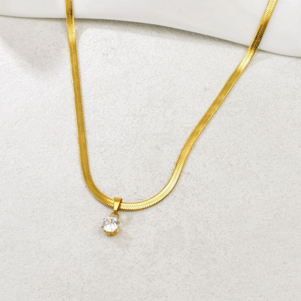 Цепочка с подвеской в виде одиночного кристалла в позолоте CJR56275