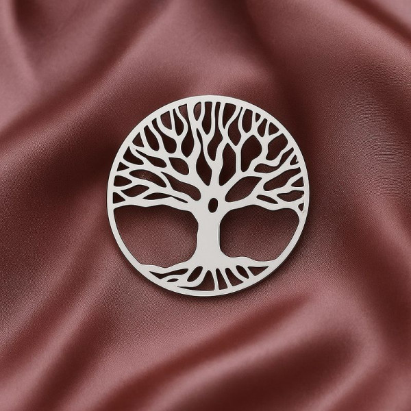 Стальная брошь дерево жизни J10079CJJ