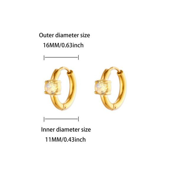 Серьги-кольца маленькие с зеленым кристаллом CJL47107