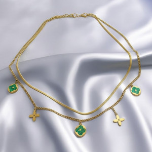 Колье медицинская сталь с напылением золотом J10850CJJ