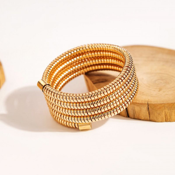 Шейный обруч широкий плоский с эффектом сатинирования CJH24401