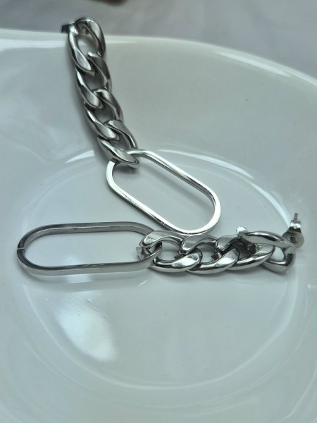 Массивные серьги-цепи в индустриальном стиле 1J10857CJJ