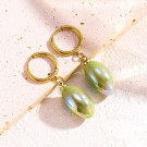 Серьги-конго с оливковым перламутром CJG24785