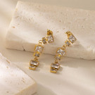 Серьги Висячие каскад из квадратных кристаллов CJL30523