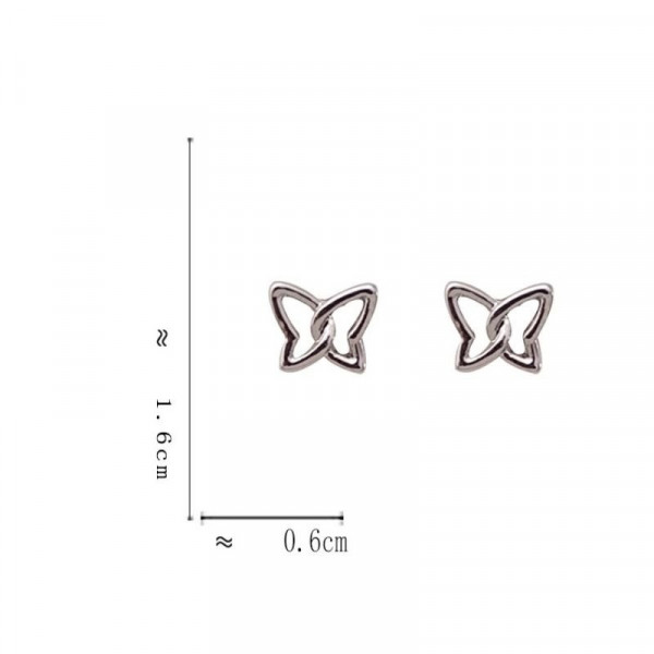 Миниатюрные серьги-пусеты контурные бабочки M95857