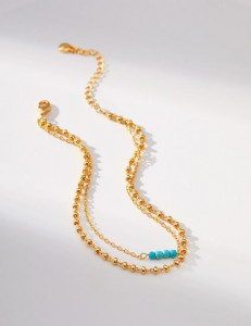 Многослойный браслет с бирюзовой вставкой Z29614