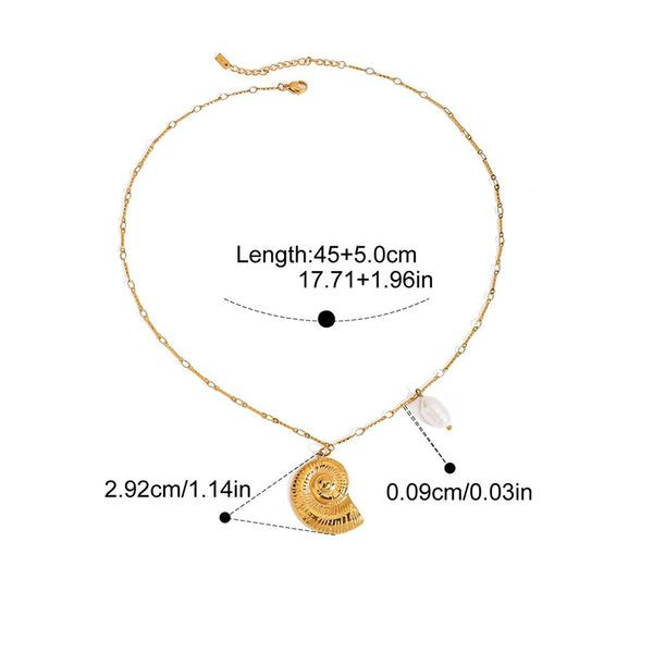 Золотистая цепочка с ракушкой и жемчугом CJL90305