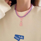 Двойное массивное колье из пластиковых цепей CJH63597