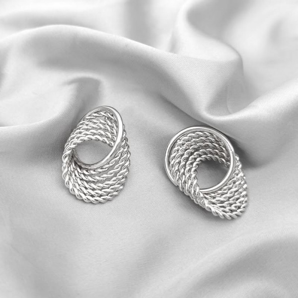 Серьги ювелирный сплав геометрической формы J11592CJJ