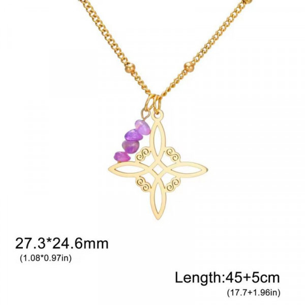 Цепочка с подвеской в форме декоративного креста с ажурным узором CJR56341