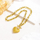 Золотистая цепочка с сердцем и тогл CJN32021