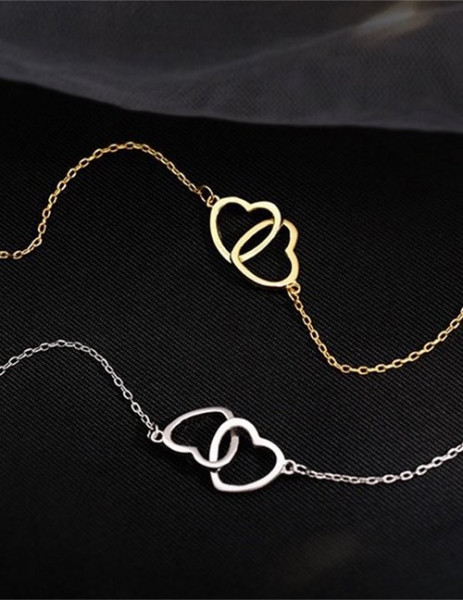 Минималистичное колье с двумя переплетенными кольцами M09740MSK