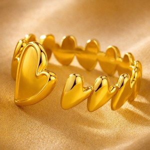 Кольцо титановая сталь напыление золотом 1J12422CJJ