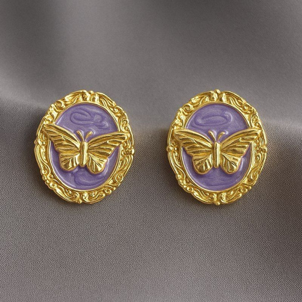 Серьги-гвоздики с бабочкой 1J12112CJJ