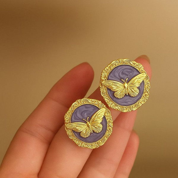 Серьги-гвоздики с бабочкой 1J12112CJJ