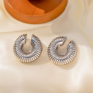 Серебристые серьги-каффы Спирали CJH31989