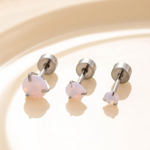 Одиночная серьга-пусет для пирсинга (розовый опал) CJH16210