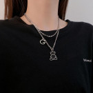 Тройная цепочка с кулоном-медведем и сердцем CJH70170