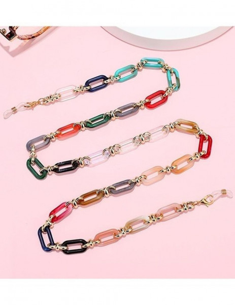 Цветная цепочка для очков с бусинами под натуральный камень S06503MSK