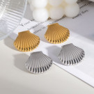 Серьги-пусеты Ракушки веерные матовые CJL83980