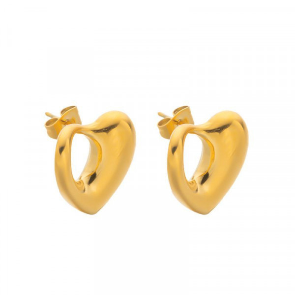 Серьги-пусеты Сердца контурные дутые CJL30325