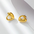 Серьги-пусеты Сердца контурные дутые CJL30325