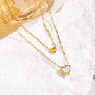 Золотистое многослойное колье с сердцами CJN32022