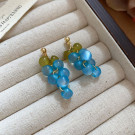 Объемные серьги-подвески в форме виноградных гроздей из бусин CJP44857