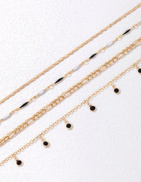 Браслет на ногу многослойный с подвесками Z15844