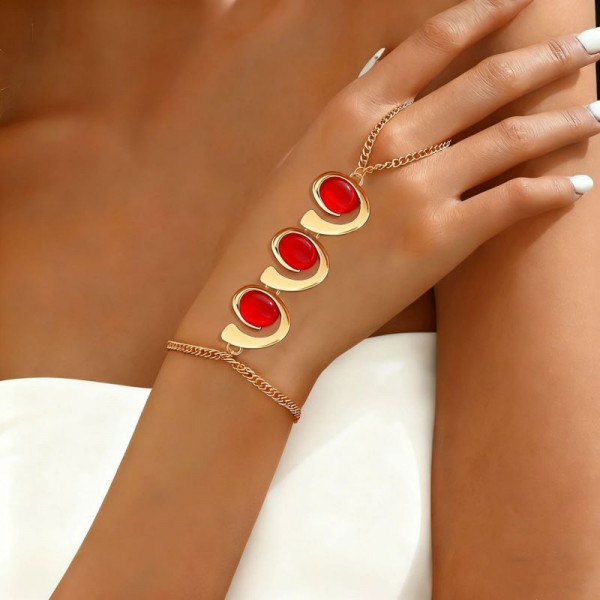 Браслет слейв трио черных опалов в золоте CJS96909