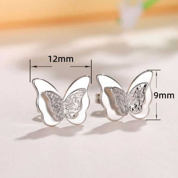 Золотистые серьги-пусеты «Бабочки» M91392