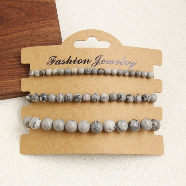 Комплект из 4 браслетов из розового камня CJD80408