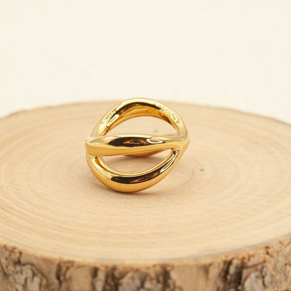 Кольцо с перекрещенными широкими линиями CJL28687